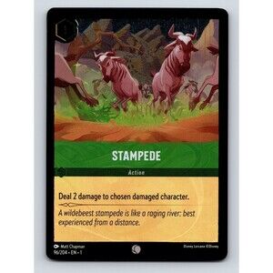 Stampede Card Wildebeest Action Rarity Green Scenic Disney Lorcana